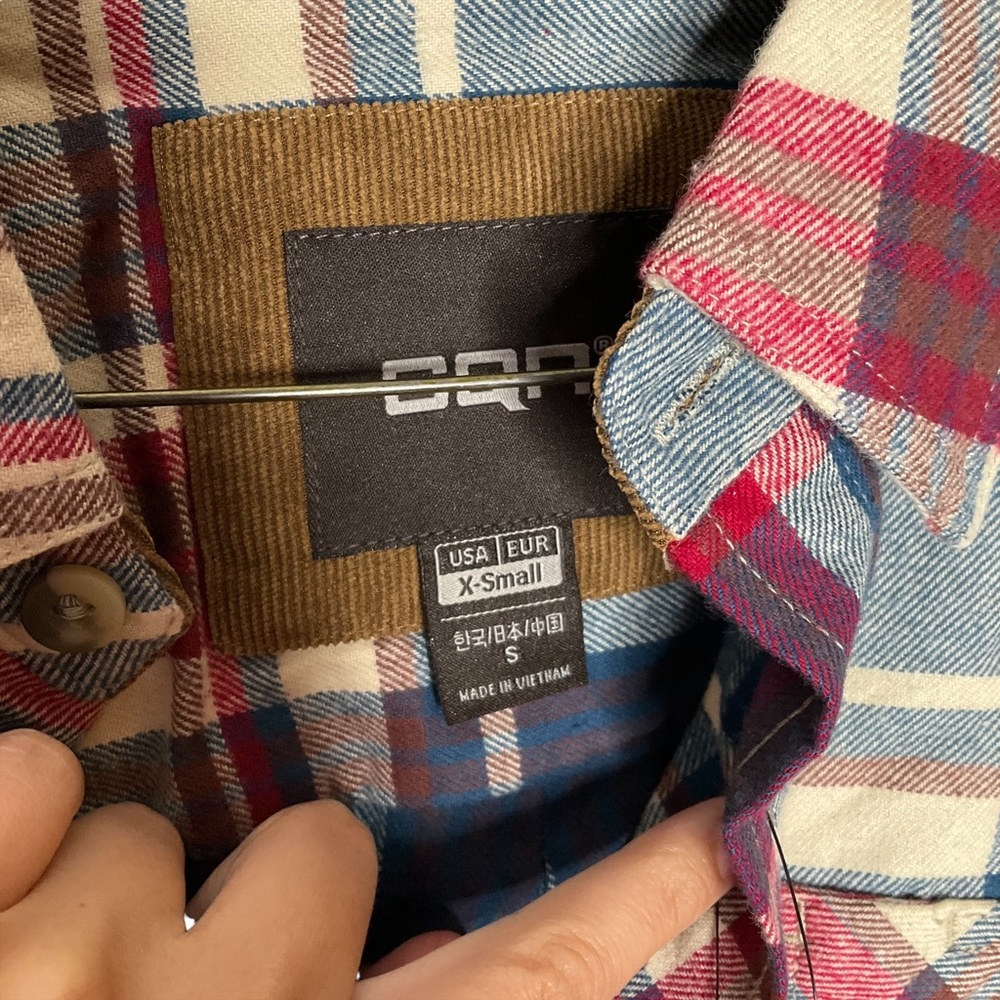 CQR NWT All Cotton Flannel Long Sleeve Casual Button Up Plaid Shirt - Picture 4 of 5